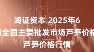 海证资本 2025年6月7日全国主要批发市场芦笋价格行情